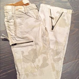 Da-Nang camo Pant leather trims XS Ivory